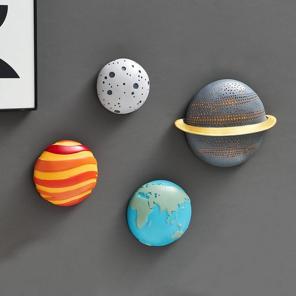 4pcs Outer Space Planets Wall Decor Modern Wall Sculptures Planet Earth Solar🫵 - Picture 1 of 8